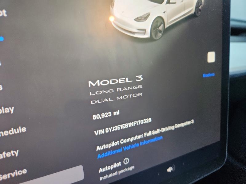 Auction sale of the 2022 Tesla Model 3, vin: 5YJ3E1EB1NF170326, lot number: 75459415