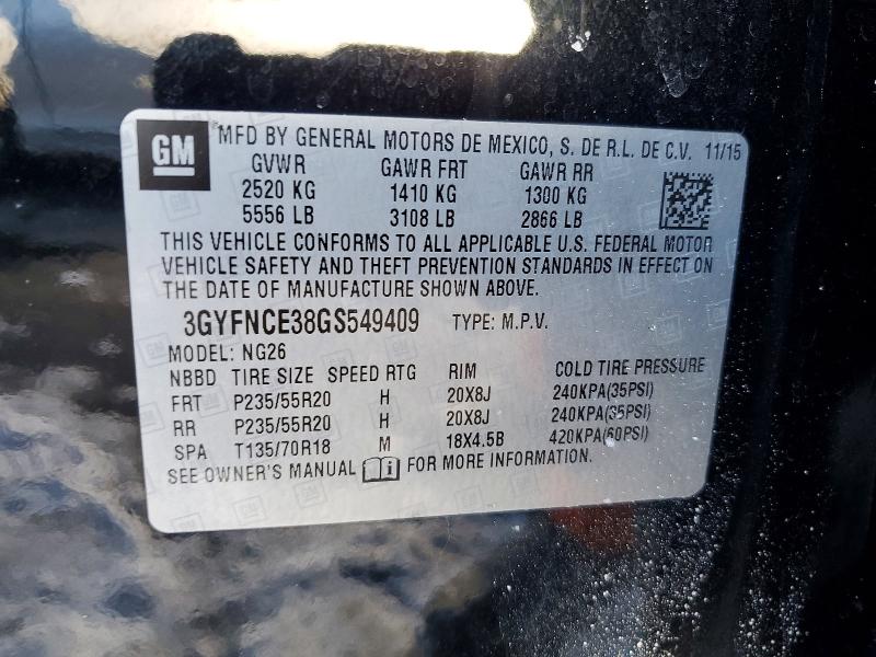 Продажа на аукционе авто 2016 Cadillac Srx, vin: 3GYFNCE38GS549409, номер лота: 75558895