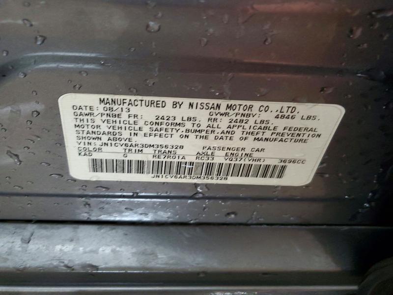75787205 :رقم المزاد ، JN1CV6AR3DM356328 vin ، 2013 Infiniti G37 مزاد بيع