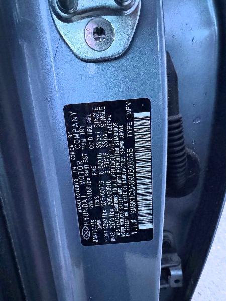 Aukcja sprzedaży 2019 Hyundai Kona Se, vin: KM8K1CAA3KU303666, numer aukcji: 78267345