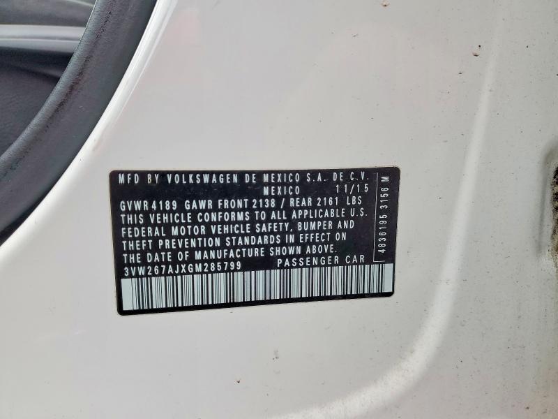 Aukcja sprzedaży 2016 Volkswagen Jetta, vin: 3VW267AJXGM285799, numer aukcji: 77489905
