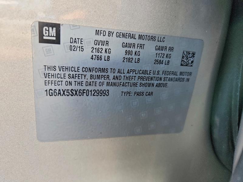 Продажа на аукционе авто 2015 Cadillac Cts, vin: 1G6AX5SX6F0129993, номер лота: 77367045