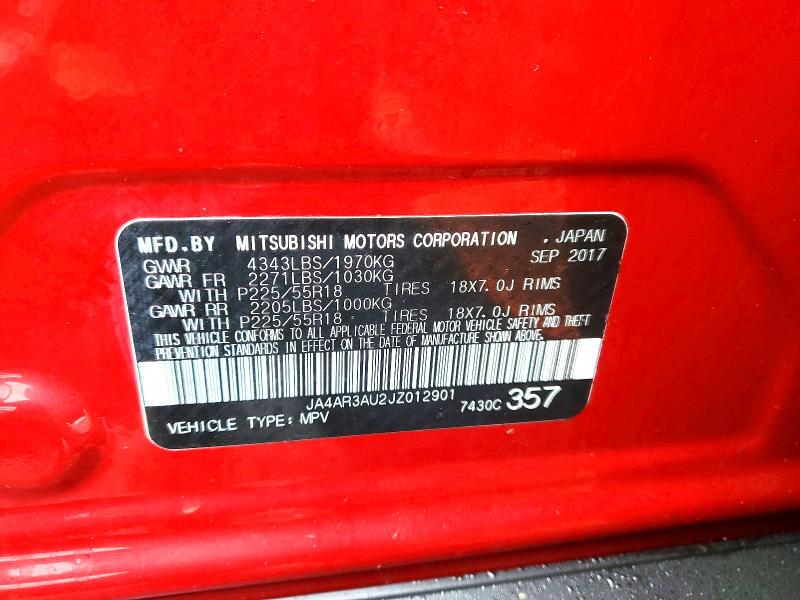 Продаж на аукціоні авто 2018 Mitsubishi Outlander Sport, vin: JA4AR3AU2JZ012901, номер лоту: 77936715