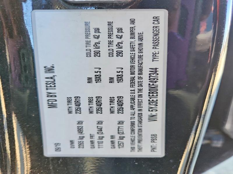 Продаж на аукціоні авто 2019 Tesla Model 3, vin: 5YJ3E1EB0KF497344, номер лоту: 77106235