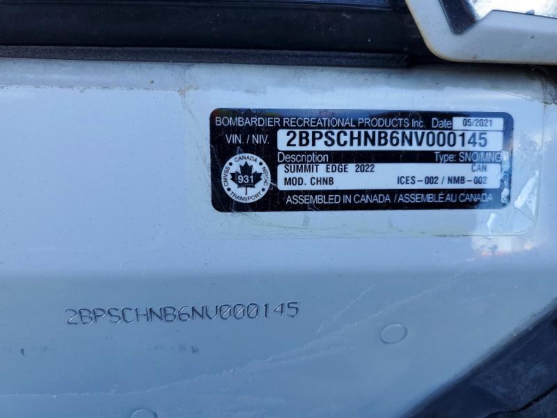 Aukcja sprzedaży 2022 Ski Doo Smmtsp 165 850, vin: 2BPSCHNB6NV000145, numer aukcji: 78514005