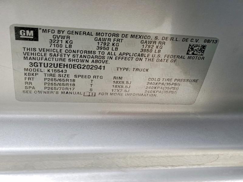 Aukcja sprzedaży 2014 Gmc Sierra, vin: 3GTU2UEH0EG202941, numer aukcji: 75761915