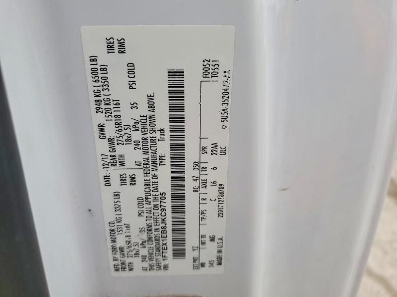 Aukcja sprzedaży 2018 Ford F150, vin: 1FTEX1EB8JKC97705, numer aukcji: 78248155