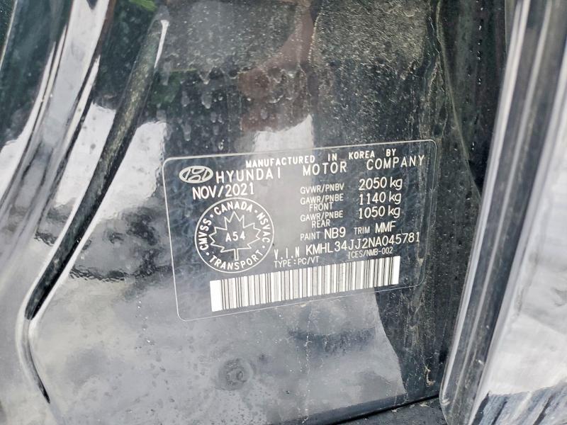 Продаж на аукціоні авто 2022 Hyundai Sonata, vin: KMHL34JJ2NA045781, номер лоту: 78723675