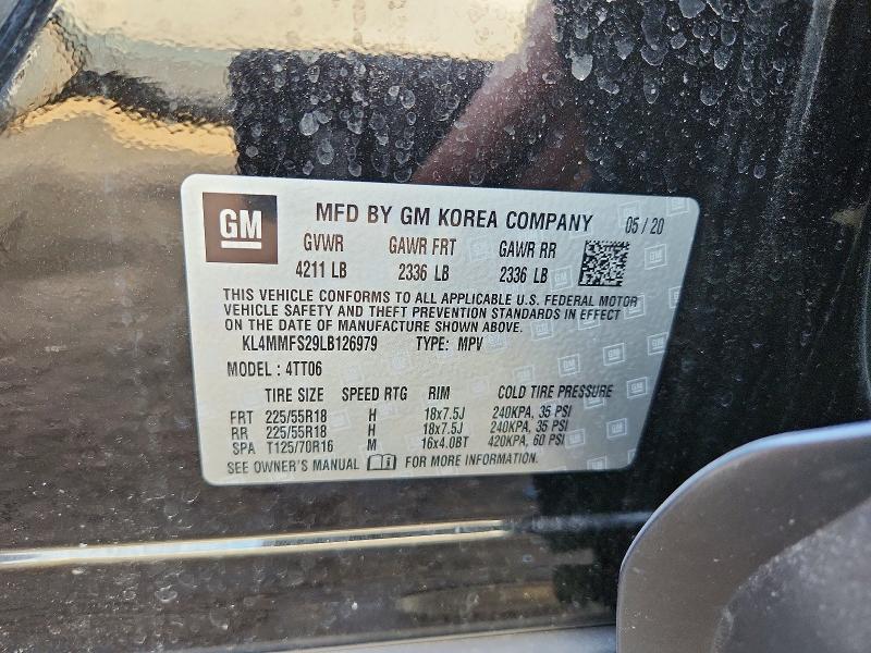 77928665 :رقم المزاد ، KL4MMFS29LB126979 vin ، 2020 Buick Encore Gx مزاد بيع