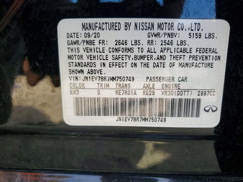Продаж на аукціоні авто 2021 Infiniti Q50, vin: JN1EV7BR7MM750749, номер лоту: 77514695