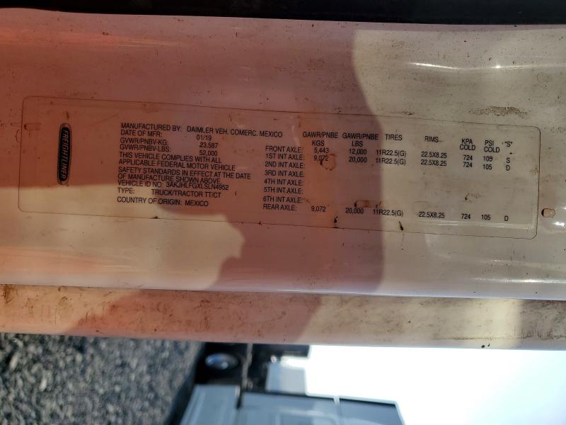 2020 Freightliner Cascadia 126 მანქანა იყიდება აუქციონზე, vin: 3AKJHLFGXLSLN4952, აუქციონის ნომერი: 75474825