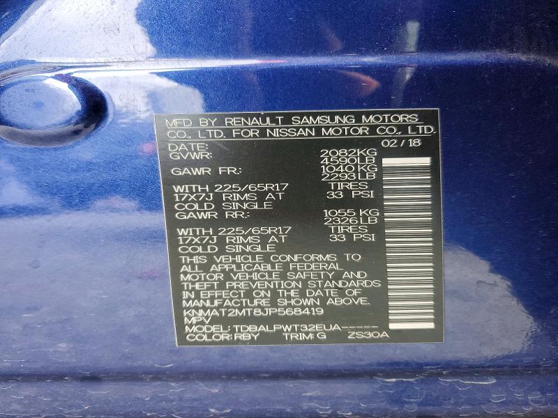 Aukcja sprzedaży 2018 Nissan Rogue, vin: KNMAT2MT8JP568419, numer aukcji: 77917925