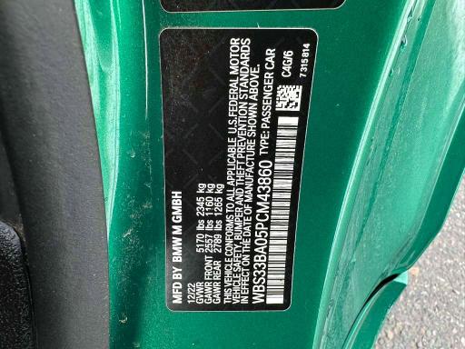 Aukcja sprzedaży 2023 Bmw M4 Competi, vin: WBS33BA05PCM43860, numer aukcji: 77305325