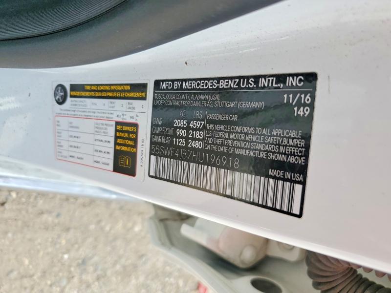 Продаж на аукціоні авто 2017 Mercedes-benz C, vin: 55SWF4JB7HU196918, номер лоту: 77694325