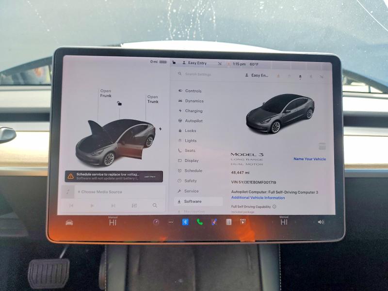 78329935 :رقم المزاد ، 5YJ3E1EB0MF001719 vin ، 2021 Tesla Model 3 مزاد بيع