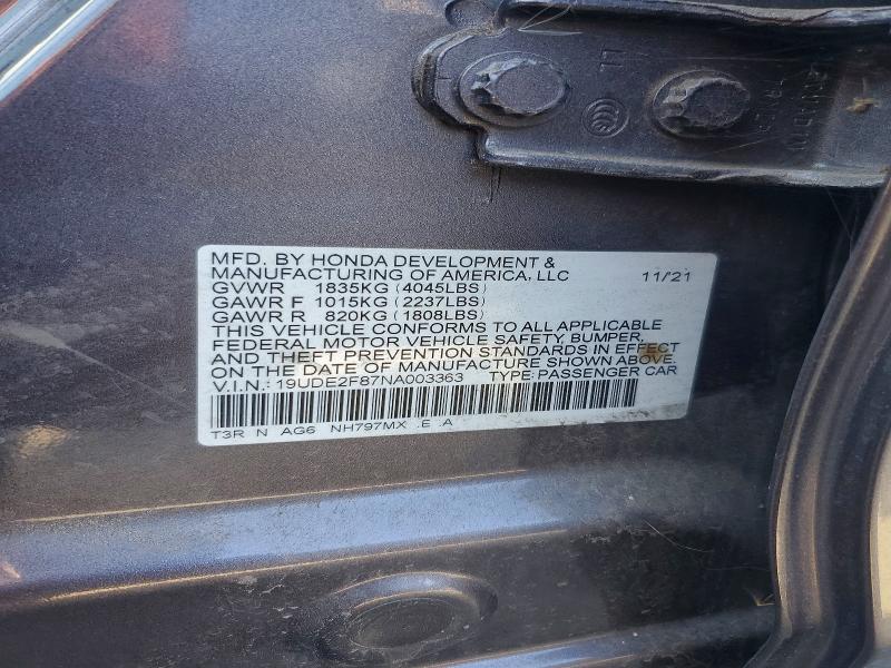 Продажа на аукционе авто 2022 Acura Ilx Premiu, vin: 19UDE2F87NA003363, номер лота: 75578995