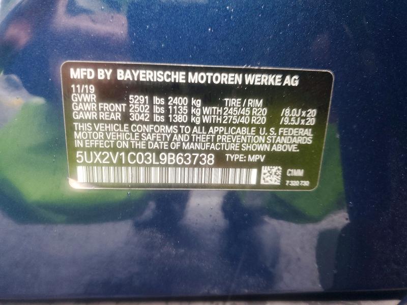 2020 Bmw X4 მანქანა იყიდება აუქციონზე, vin: 5UX2V1C03L9B63738, აუქციონის ნომერი: 77533085