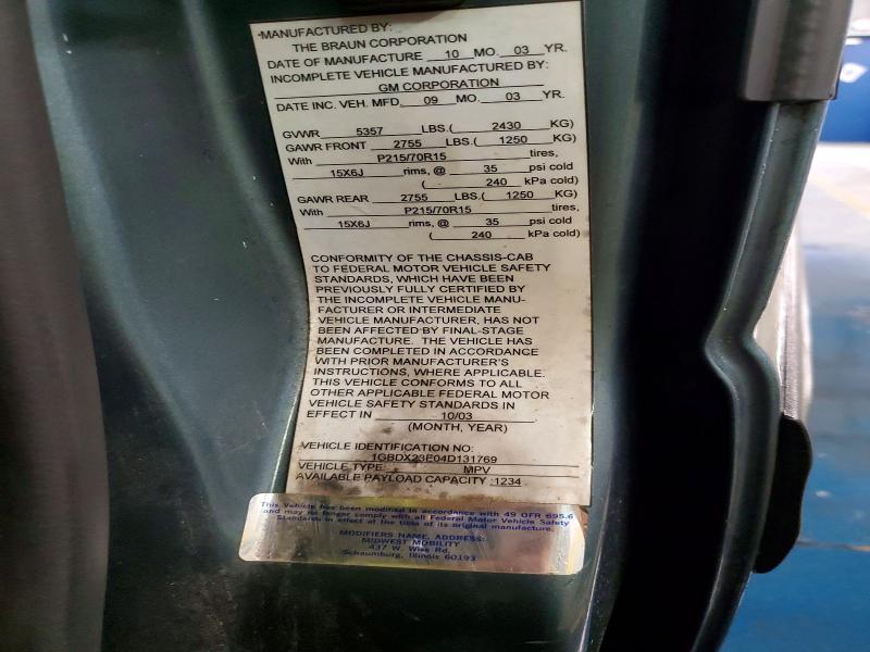 Продаж на аукціоні авто 2004 Chevrolet Venture, vin: 1GBDX23E04D131769, номер лоту: 75047735