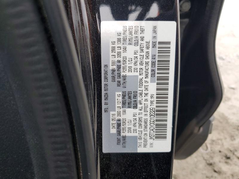 77600515 :رقم المزاد ، JM3TCADY0G0106329 vin ، 2016 Mazda Cx-9 مزاد بيع
