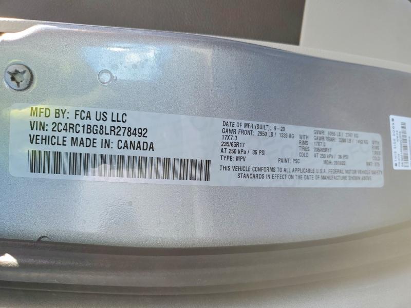 Продажа на аукционе авто 2020 Chrysler Pacifica, vin: 2C4RC1BG8LR278492, номер лота: 75758205