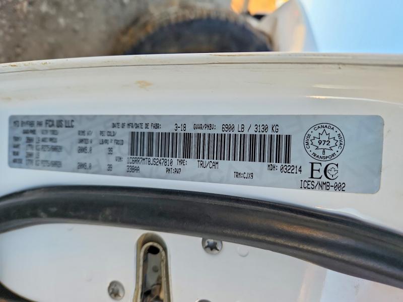 2018 Ram 1500 მანქანა იყიდება აუქციონზე, vin: 1C6RR7MT8JS247810, აუქციონის ნომერი: 77079535