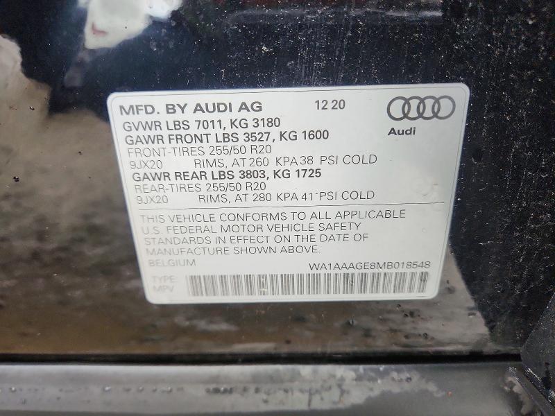 Продажа на аукционе авто 2021 Audi E-tron, vin: WA1AAAGE8MB018548, номер лота: 76467745