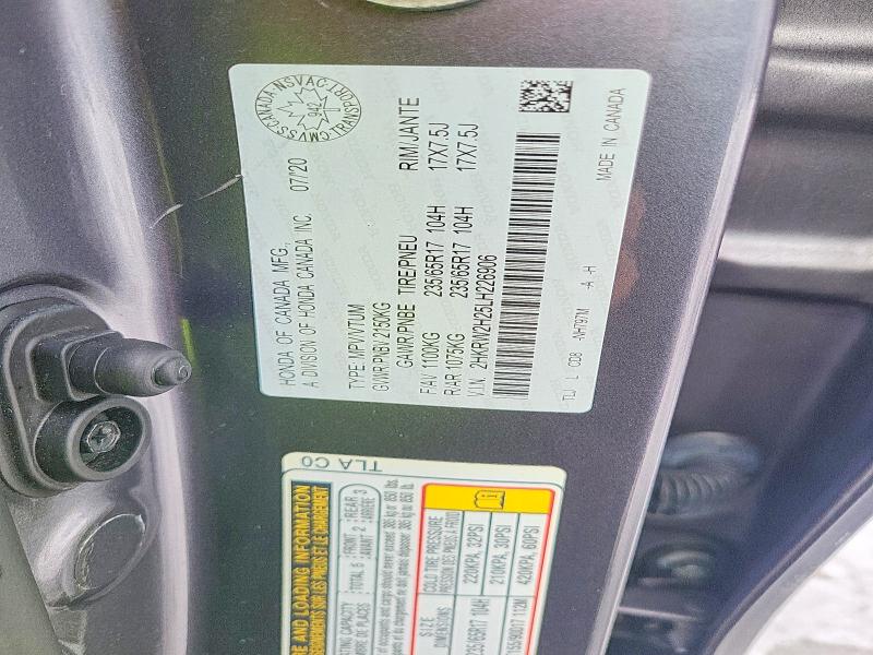 2020 Honda Cr-v Lx მანქანა იყიდება აუქციონზე, vin: 2HKRW2H25LH226906, აუქციონის ნომერი: 77273665