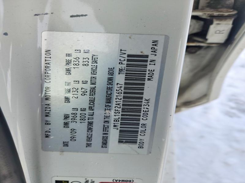75233485 :رقم المزاد ، JM1BL1SF2A1216547 vin ، 2010 Mazda 3 I مزاد بيع