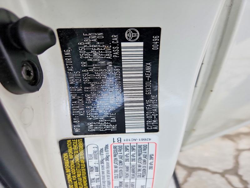 2006 Toyota Avalon მანქანა იყიდება აუქციონზე, vin: 4T1BK36B86U103581, აუქციონის ნომერი: 78160935