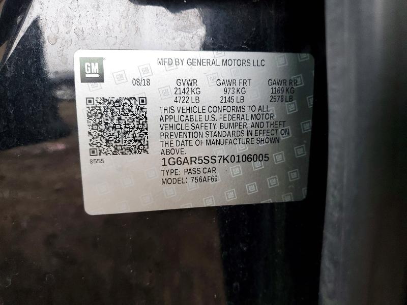 Продаж на аукціоні авто 2019 Cadillac Cts, vin: 1G6AR5SS7K0106005, номер лоту: 72231085