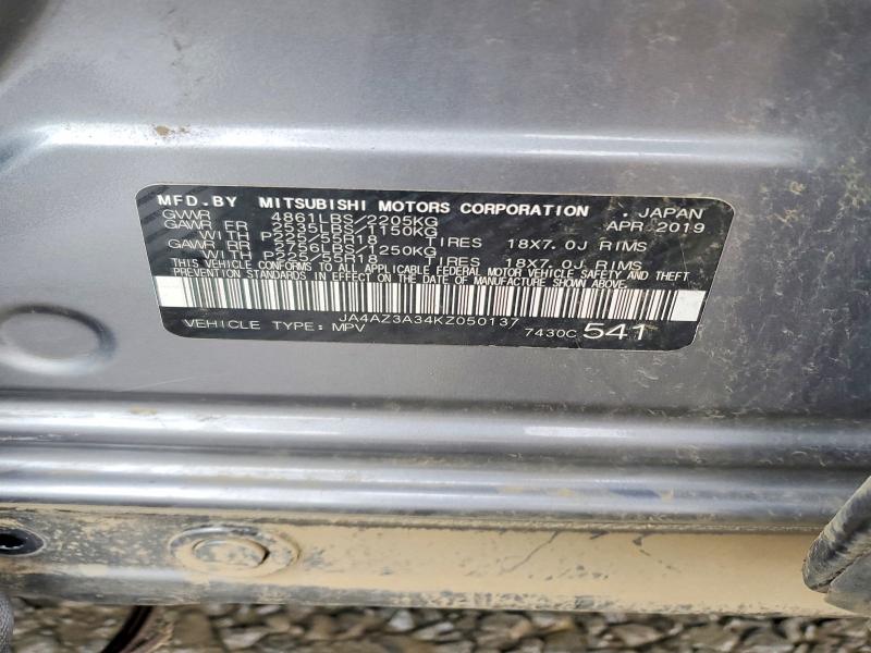 Продаж на аукціоні авто 2019 Mitsubishi Outlander, vin: JA4AZ3A34KZ050137, номер лоту: 76223525