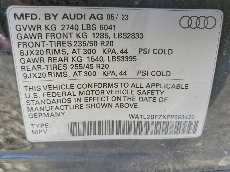 Продажа на аукционе авто 2023 Audi Q4 E-tron, vin: WA1L2BFZXPP063420, номер лота: 76588285