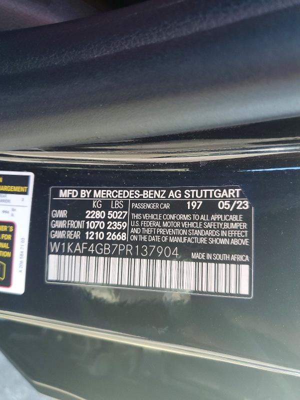 Aukcja sprzedaży 2023 Mercedes-benz C 300, vin: W1KAF4GB7PR137904, numer aukcji: 77596675