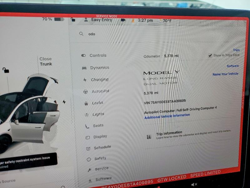 Aukcja sprzedaży 2026 Tesla Model Y, vin: 7SAYGDEE8TA409895, numer aukcji: 78957865