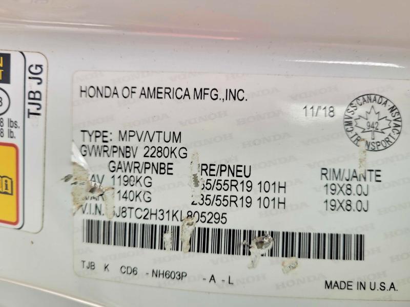 Продаж на аукціоні авто 2019 Acura Rdx, vin: 5J8TC2H31KL805295, номер лоту: 78302225