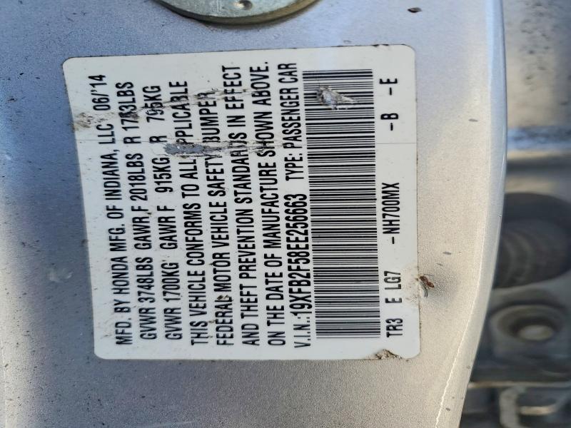 Aukcja sprzedaży 2014 Honda Civic, vin: 19XFB2F58EE256663, numer aukcji: 78305595