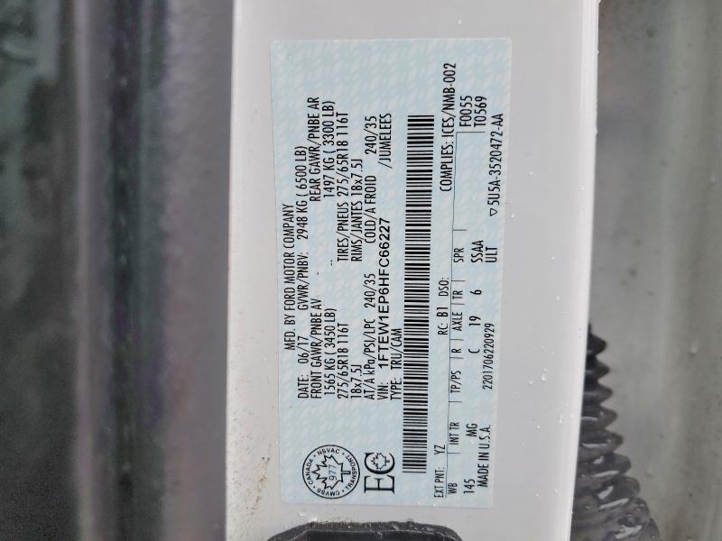 Aukcja sprzedaży 2017 Ford F150, vin: 1FTEW1EP6HFC66227, numer aukcji: 77280425