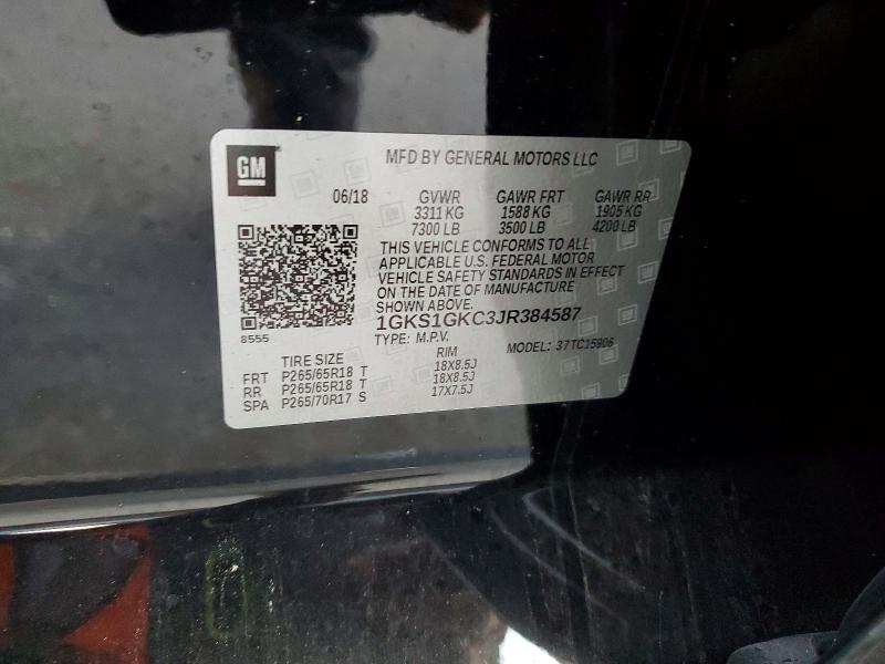 75667235 :رقم المزاد ، 1GKS1GKC3JR384587 vin ، 2018 Gmc Yukon Xl C مزاد بيع