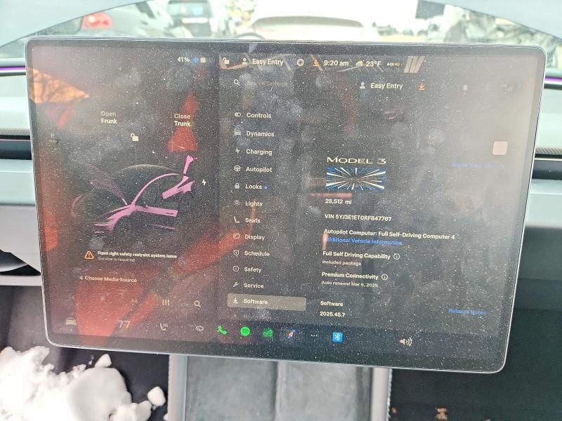 Aukcja sprzedaży 2024 Tesla Model 3, vin: 5YJ3E1ET0RF847767, numer aukcji: 76621435