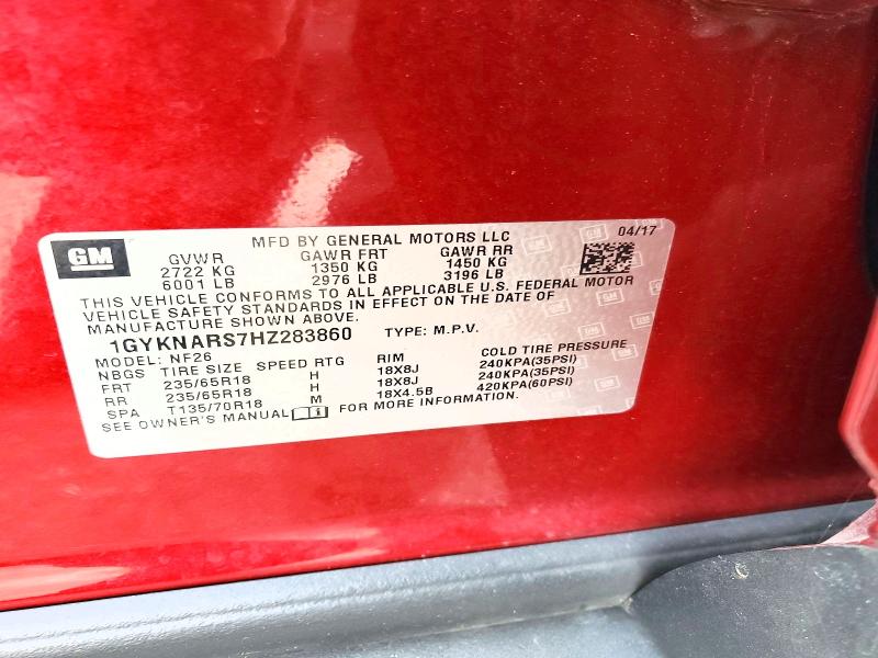 Продаж на аукціоні авто 2017 Cadillac Xt5, vin: 1GYKNARS7HZ283860, номер лоту: 78401205