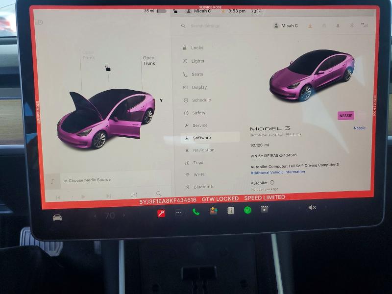 79338855 :رقم المزاد ، 5YJ3E1EA8KF434516 vin ، 2019 Tesla Model 3 مزاد بيع