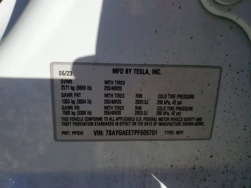 Продажа на аукционе авто 2023 Tesla Model Y, vin: 7SAYGAEE7PF805761, номер лота: 76774715