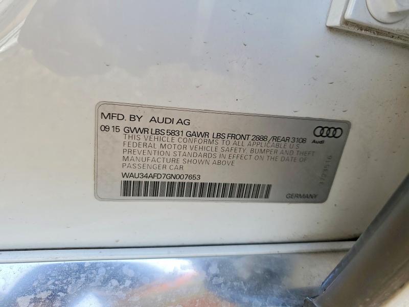 Продажа на аукционе авто 2016 Audi A8, vin: WAU34AFD7GN007653, номер лота: 77544515