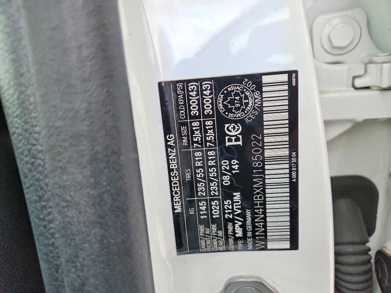 2021 Mercedes-benz Gla მანქანა იყიდება აუქციონზე, vin: W1N4N4HBXMJ185022, აუქციონის ნომერი: 72574155