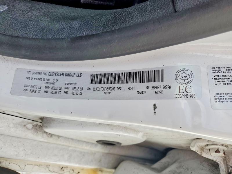 2015 Chrysler 200 მანქანა იყიდება აუქციონზე, vin: 1C3CCCFBXFN593283, აუქციონის ნომერი: 76636965