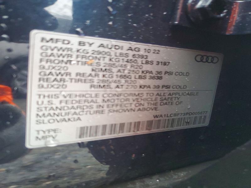 Aukcja sprzedaży 2023 Audi Q7, vin: WA1LCBF73PD005677, numer aukcji: 77602455