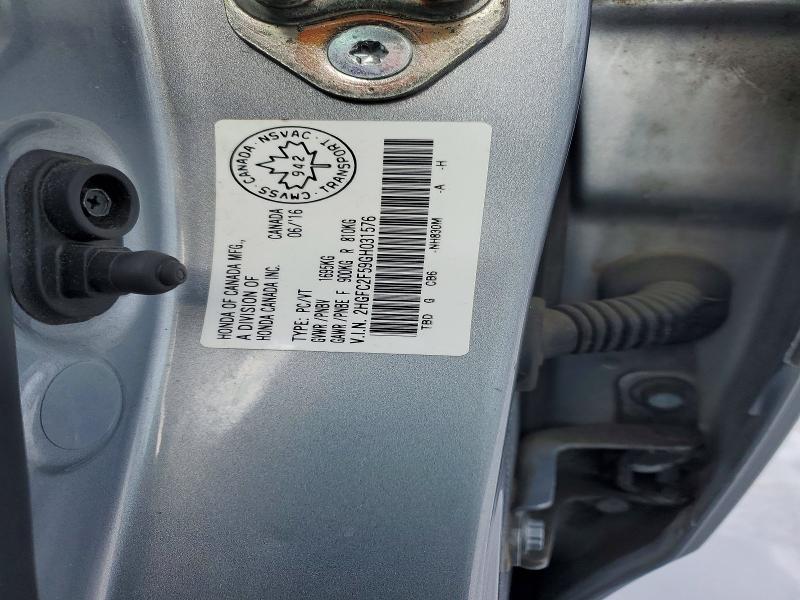 76198195 :رقم المزاد ، 2HGFC2F59GH031576 vin ، 2016 Honda Civic مزاد بيع