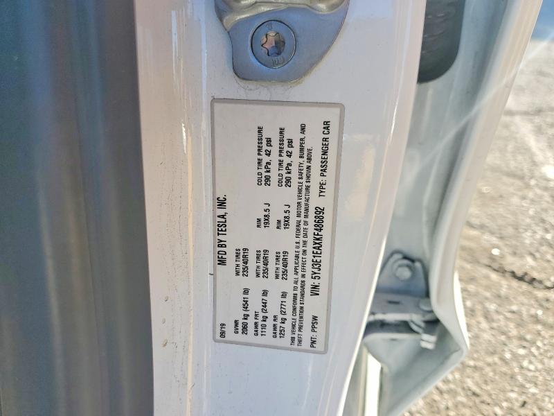 Продажа на аукционе авто 2019 Tesla Model 3, vin: 5YJ3E1EAXKF486892, номер лота: 75620925