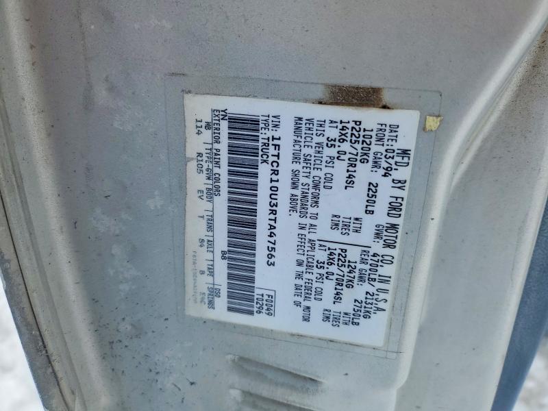 Продажа на аукционе авто 1994 Ford Ranger, vin: 1FTCR10U3RTA47563, номер лота: 78895035
