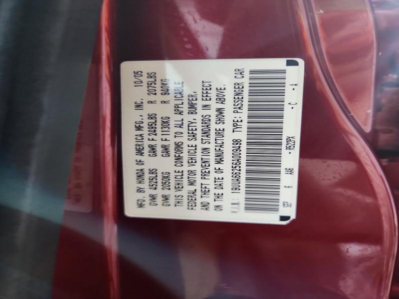 Продаж на аукціоні авто 2006 Acura 3.2tl, vin: 19UUA66256A009498, номер лоту: 78638435